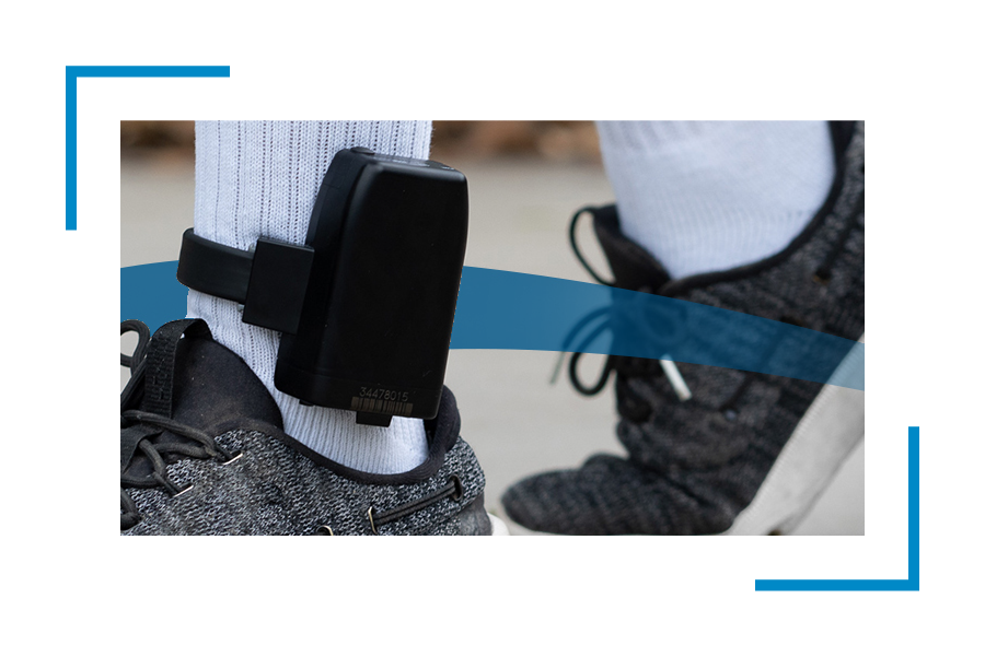 Image of legs with electronic monitoring